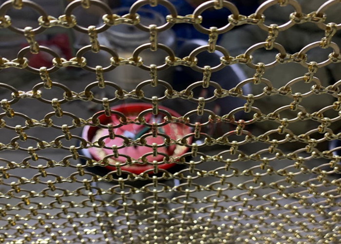 Metal Ring Mesh Linked With S Hook As Partition Curtain For Interior Decoration