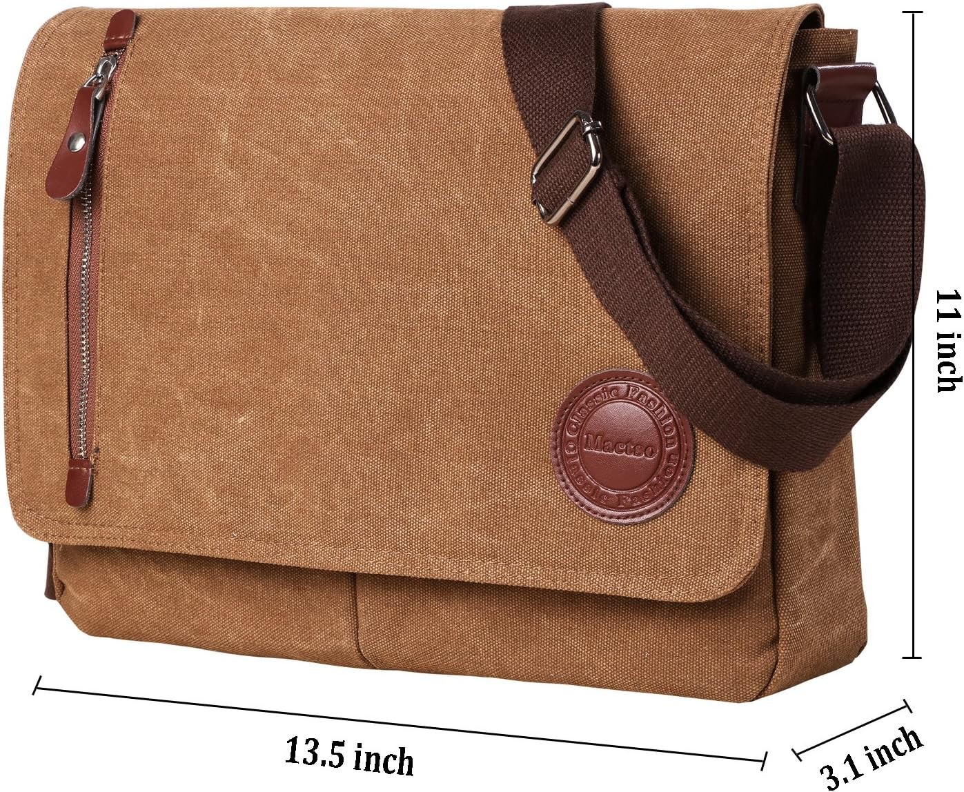 VINTAGE CANVAS SATCHEL MESSENGER BAG FOR MEN WOMEN,TRAVEL SHOULDER BAG 13.5" LAPTOP BAGS BOOKBAG