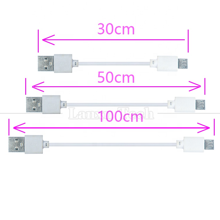 Short Fast Charging 2A Micro V8 USB Charger Cable for Power Bank Tablet Hard Drives