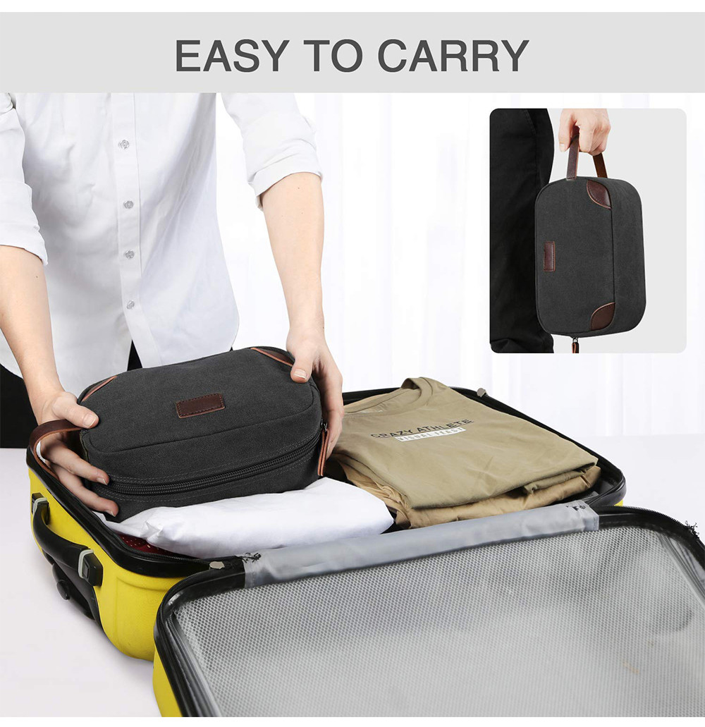 Mens Canvas Portable Bathroom Bag For Business Trip