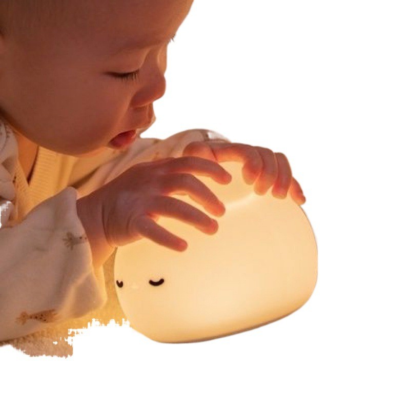 Rabbit Night Light For Kids Lamp Cute Lamp 16 Colors Tap Silicone Kids Night Light For Kids Night Light USB Rechargeable
