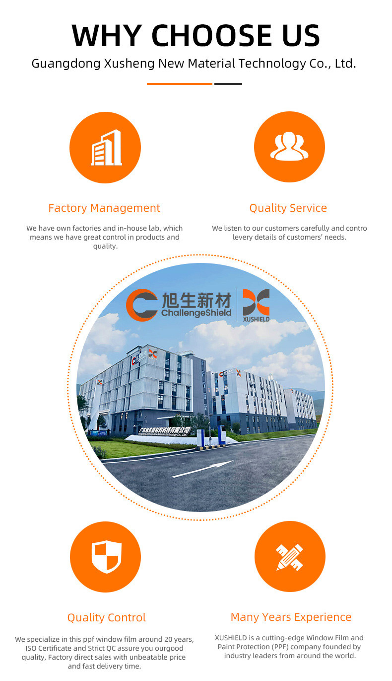 XUSHIELD Manufacturer Wholesale Clear Car Film Self-adhesive Anti-Scratch Self-Healing TPU PPF Paint Protection Film