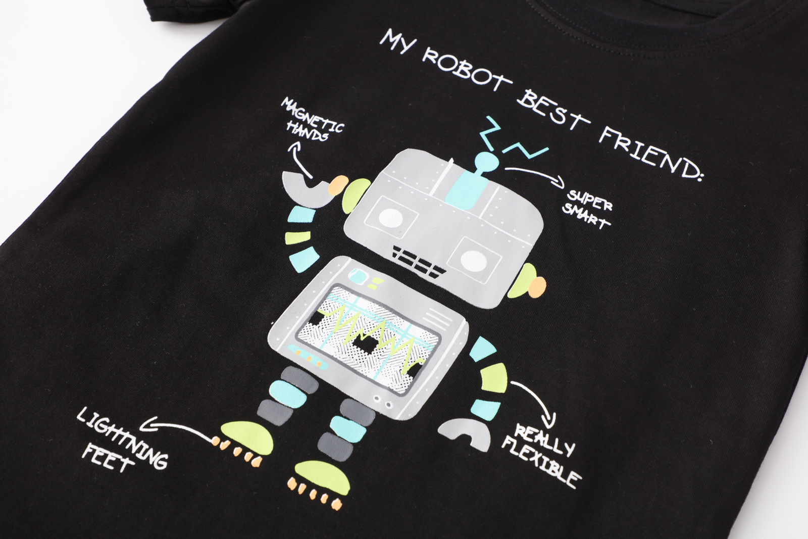 Summer Cotton Cartoon Robot Suit Little Boy Clothes