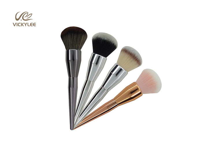 Silver Black Plastic Handle 6.1 Inch Beauty Brush Set