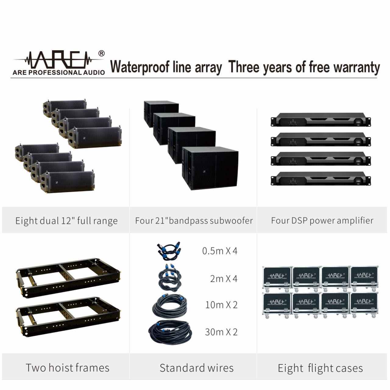 ARE Audio Dual 12" Line Array PA System Set Professional Audio System Outdoor Line Array Church Line Array Speaker
