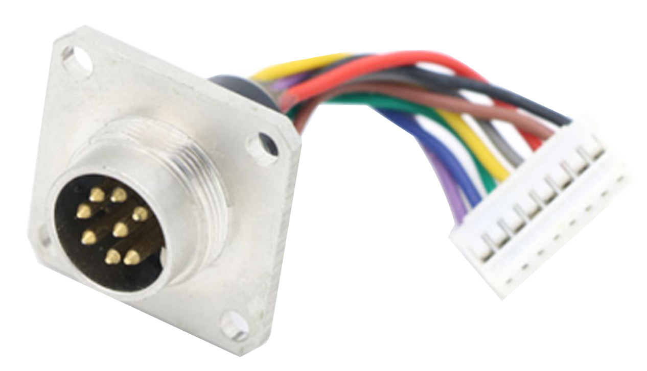 Flange DIN 8Pin AISG cable panel mount connector M16 cable assembly with JST connector