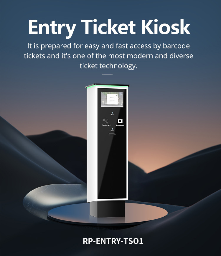 Self-Service Parking Ticket Kiosk with QR Code and LCD for Parking Management