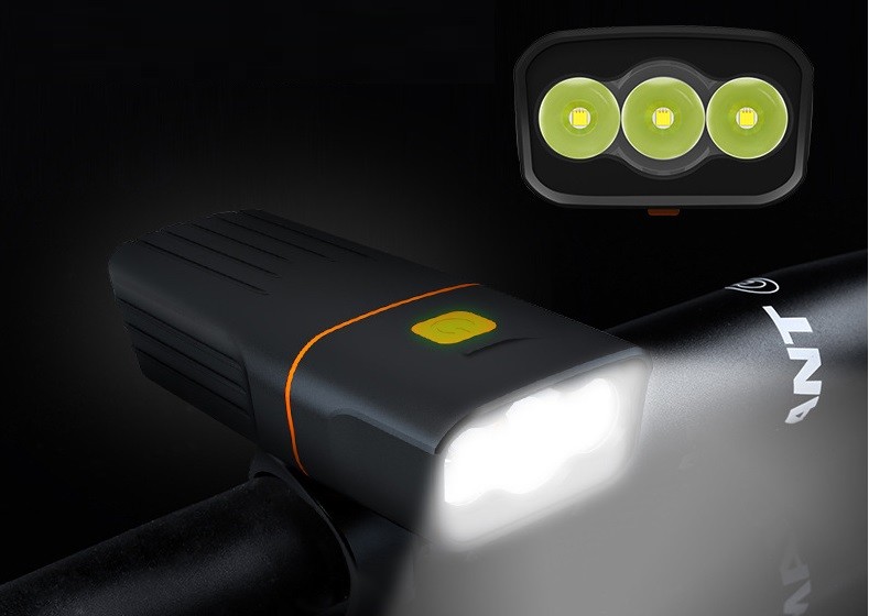Aluminum Material Bicycle Lights Usb Rechargeable 3000lm Brightness Long Lifespan
