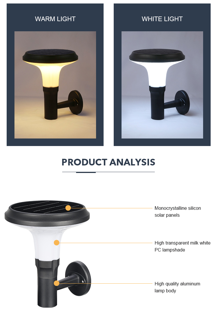 Exterior Wireless Metal Solar Wall Mounted Solar Light IP65 Waterproof For Courtyards