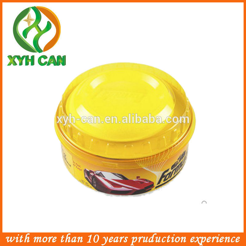 Wax Tin Can Metal 300 Gram Box With Plastic Lid Gold Printed Custom Logo