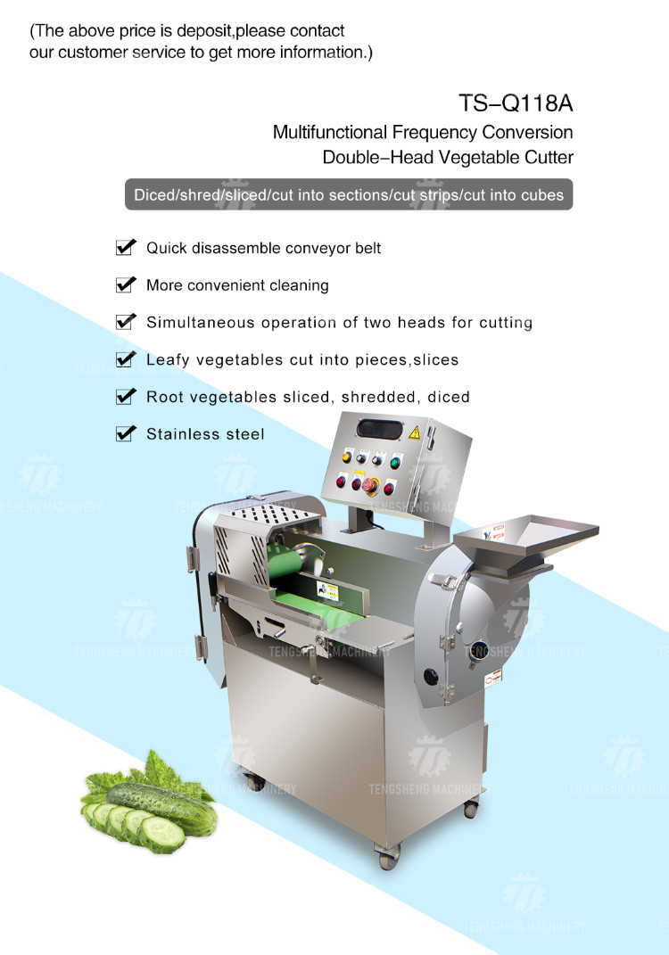 304 Stainless Steel Vegetable Processing Machine Double Head Cabbage Dicing Equipment