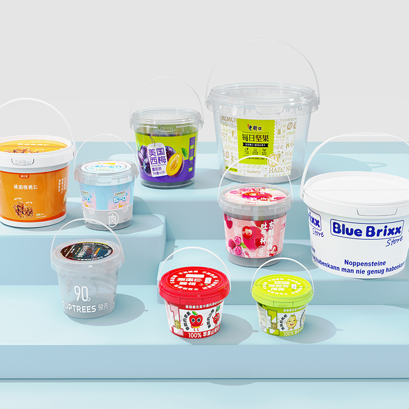 Customized Logo IML Food Packaging Bucket for Peanut Butter Sauces and Cotton Candy
