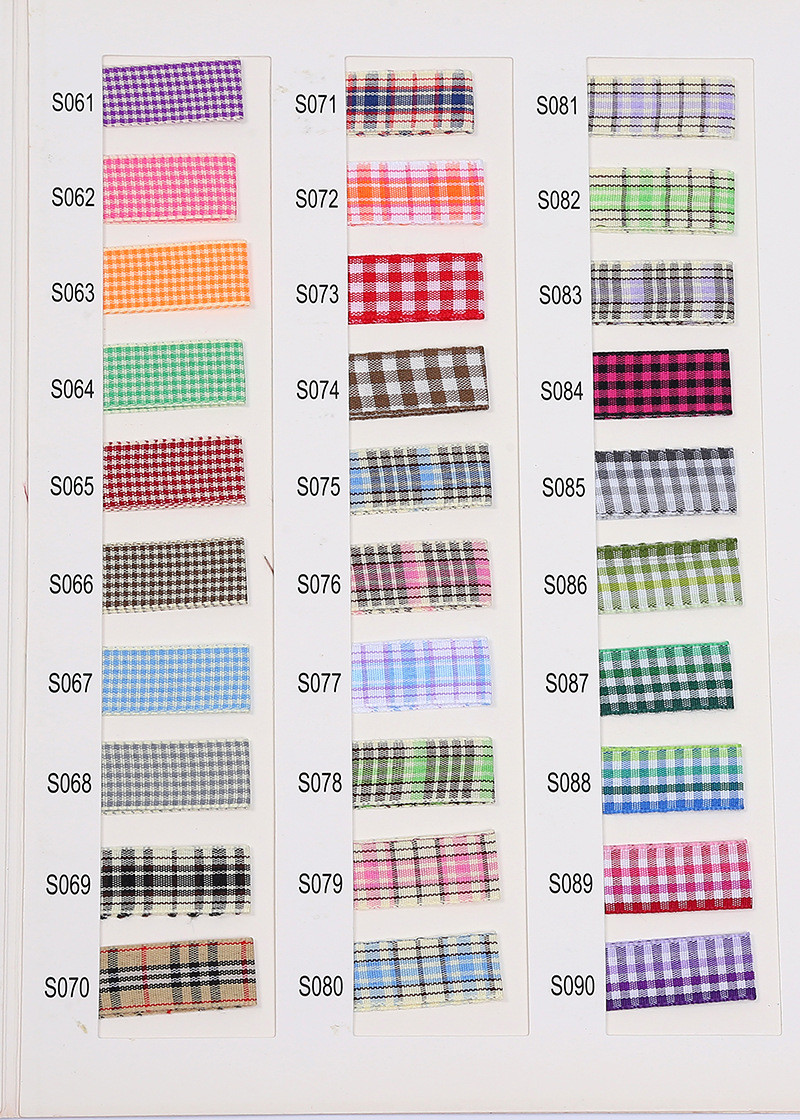 2.5cm Polyester Plaid Ribbon for Gift Packing and Chocolate Box Ribbon Bow Decoration
