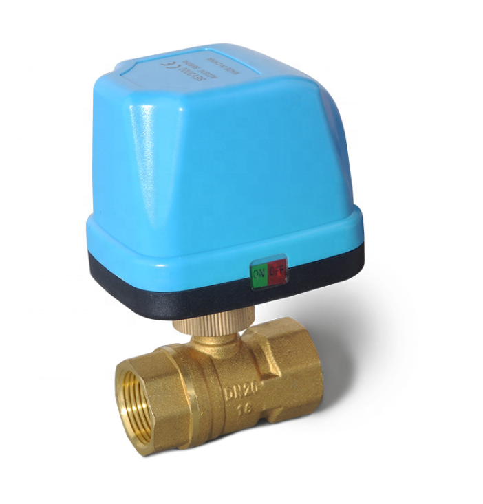Miniature Electric actuator Two-way motorized Ball 3 way Valve with Three-wire Two-control for Air Conditioning Water Heating