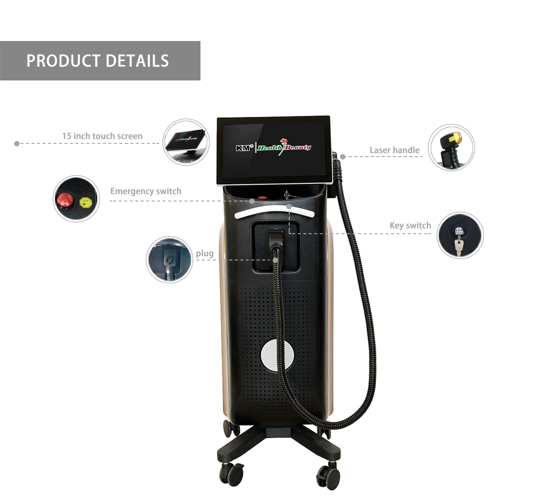 808nm Diode Laser Triple Wavelengths Harmony xl Ice Platinum Diodo Hair Removal Machine