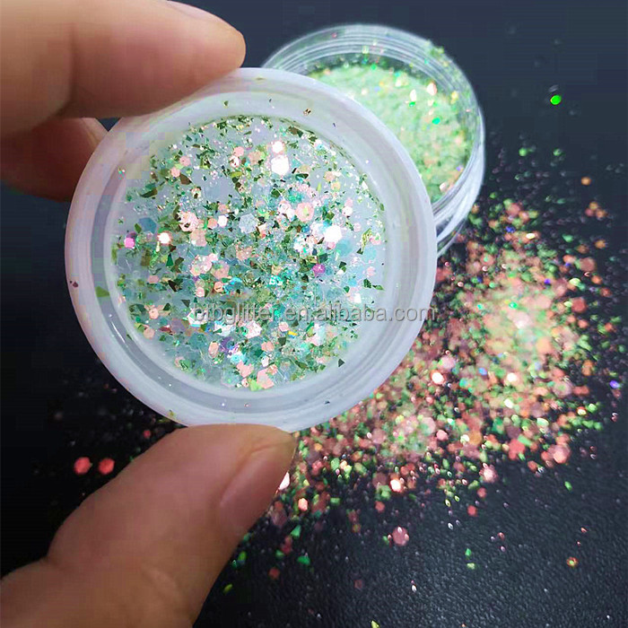 Resin Mixed Body Glitter Glittering Bling Open Circle Shaped for Nail Art Craft on Ramadan Graduation Valentine's Day
