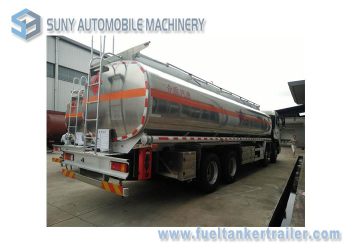 Dongfeng 8*4 27.5cbm Fuel Tank Trailer 340HP Aluminium Alloy For Transporting Oil