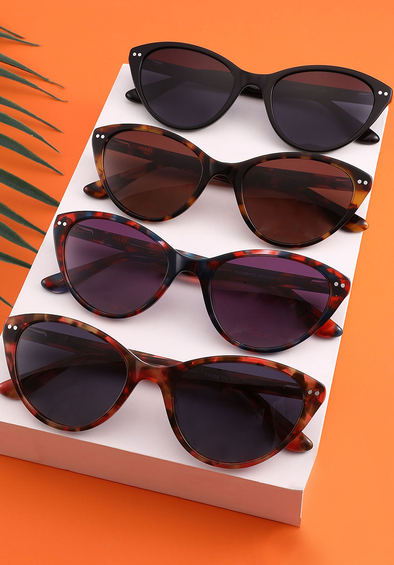 OEM 4 Color Cat Eye Acetate Frame Sunglasses Designer Style TY098