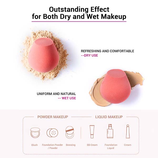 Jessup Microbial Resistant Egg Shaped Makeup Sponge ODM Acceptable