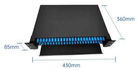 48 Port Fiber Patch Panel Fiber Adapter Panel 2U SC Black Color