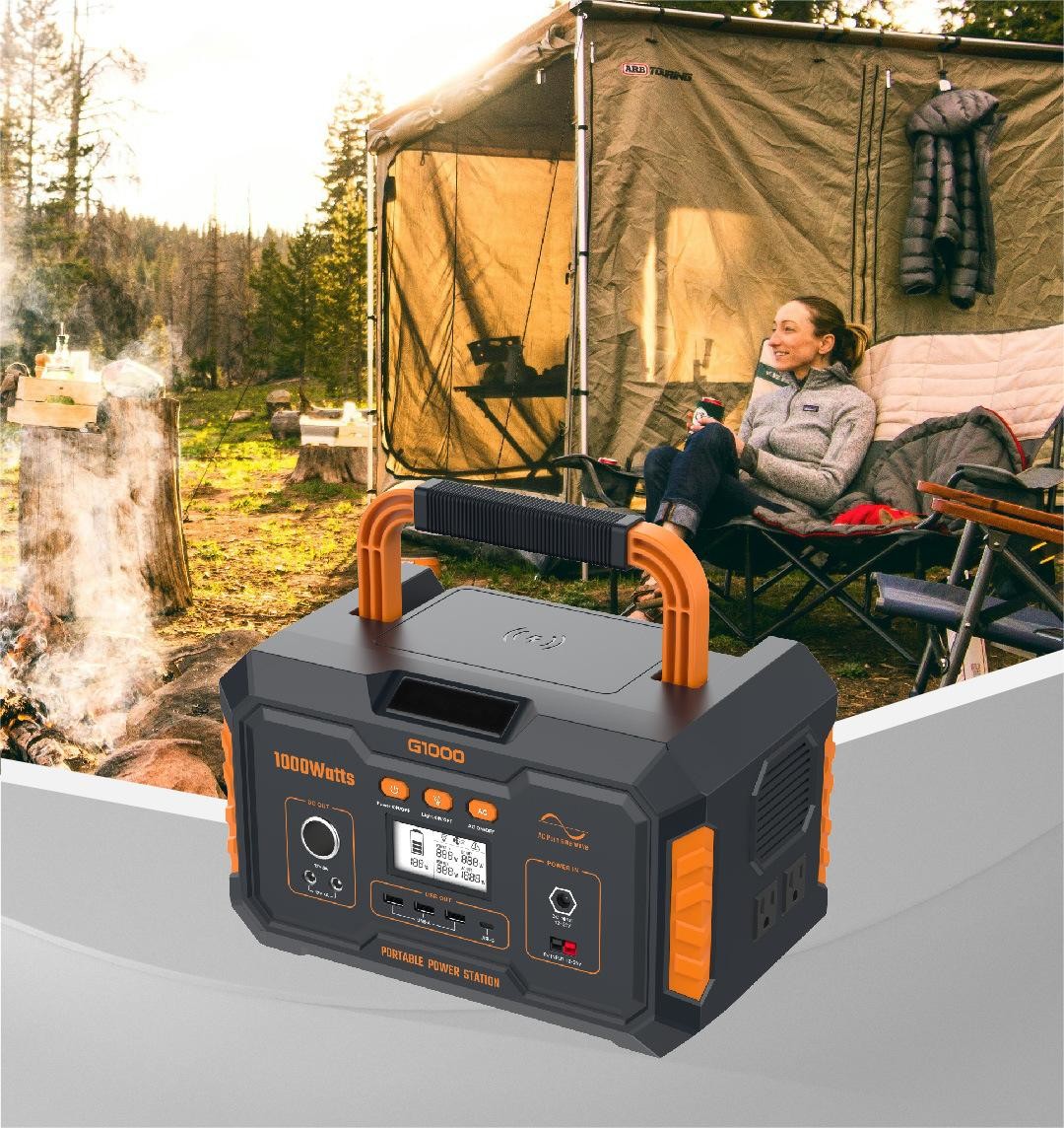 999Wh 1000W Outdoor Mobile Power Supply LCD Display Smartphones tablets Compatible