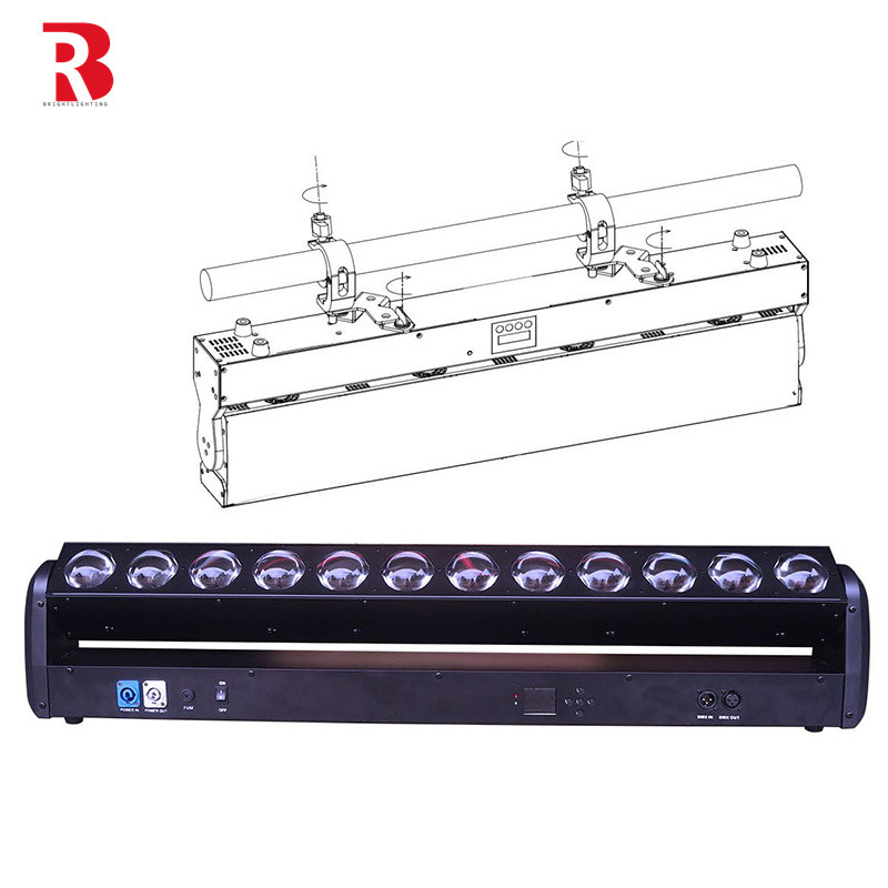 12X30W RGBW 4 In 1 LED Moving Head Stage Light 210 Degree Movement For Discos