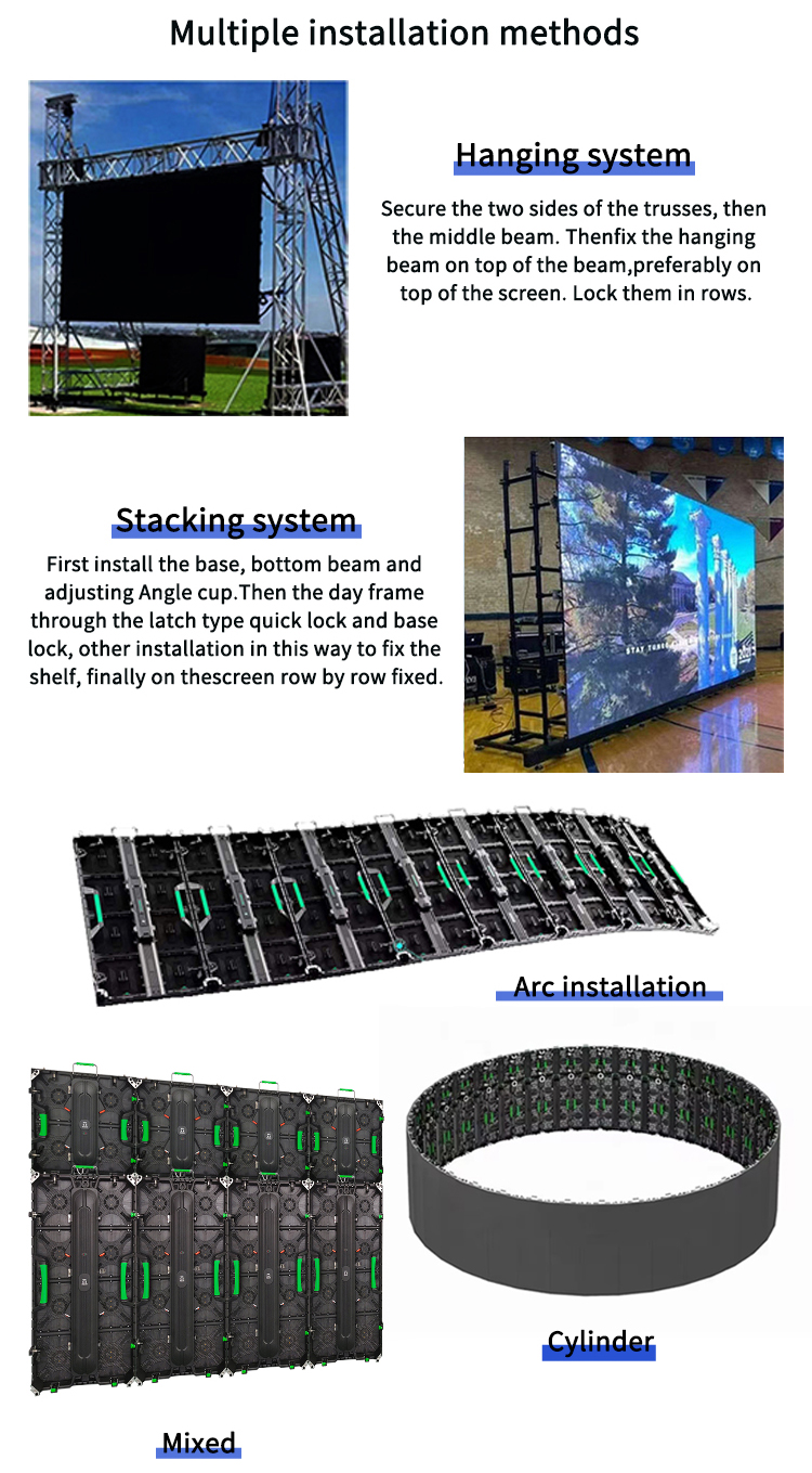 Indoor 500*1000Mm Led Display 1920/3840Hz Led Video Wall P4.81 Rental Led Screen with Brightness 800-1000cd/sqm