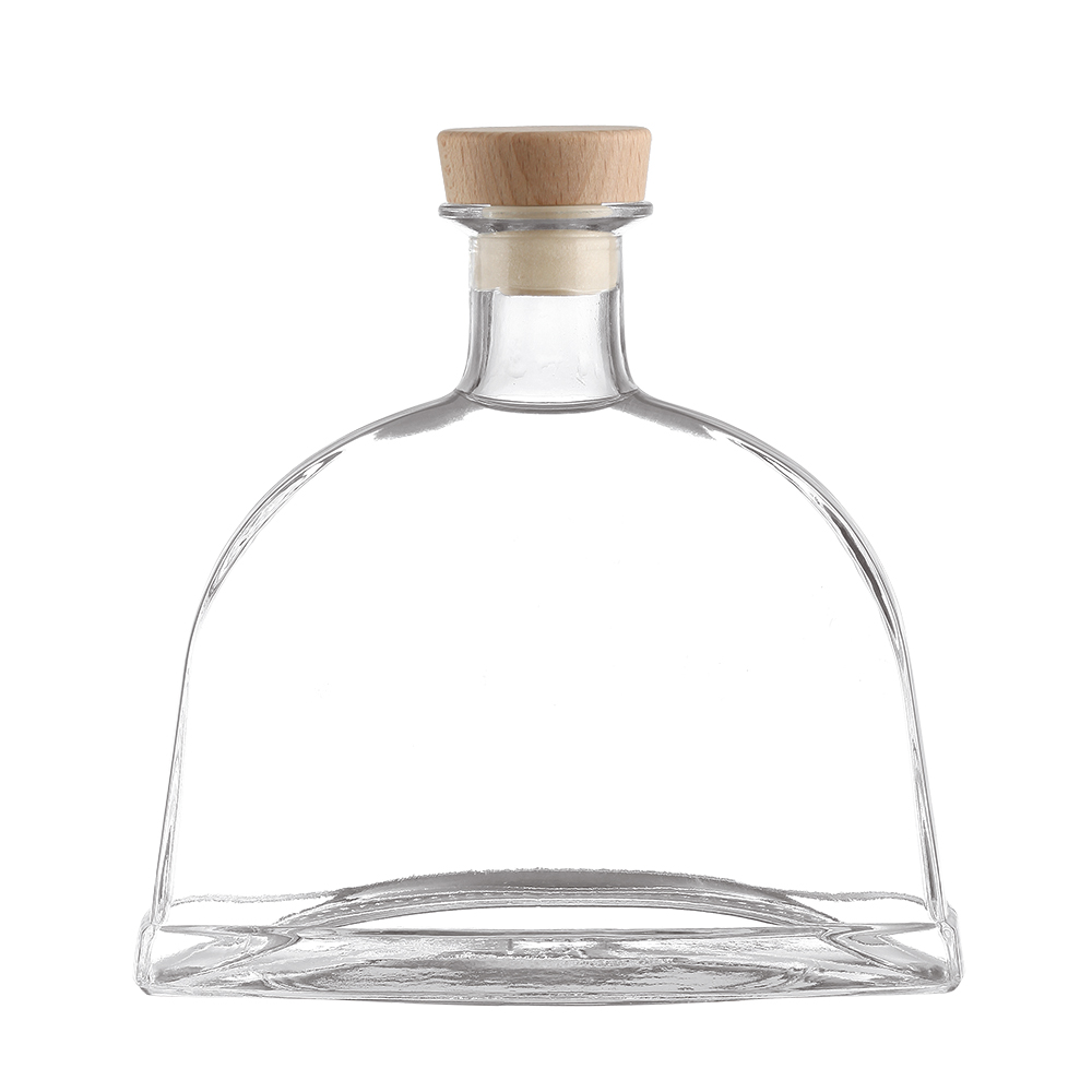 Sealing Type Thick Bottom Flat Whisky Bottles for Cosmetics Industry Glass Material
