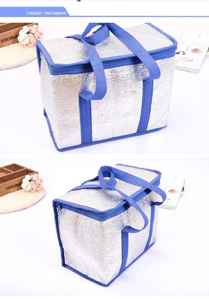 wholesale portable large aluminium foil cooler bag reusable lunch insulated carry case food delivery box for food beer
