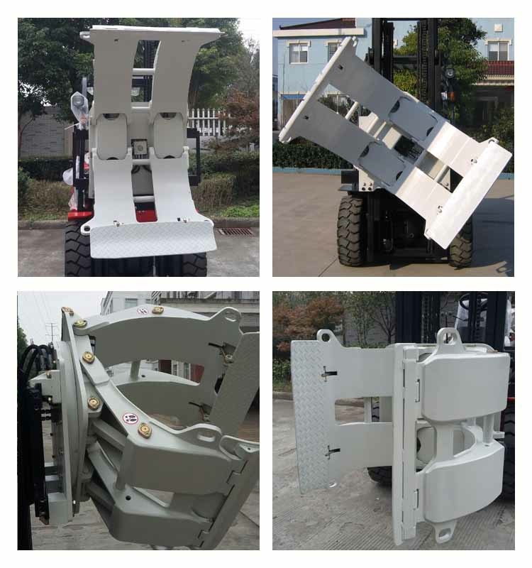 Class 2 forklift attachment rotating paper roll clamp with 410-1300 mm