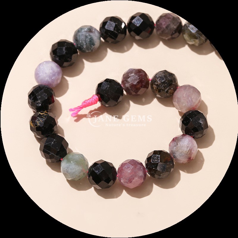 Gemstone Round Shape Beads Rose Quartz Clear Quartz Round Faceted Loose Beads for Elegant Jewelry Collections