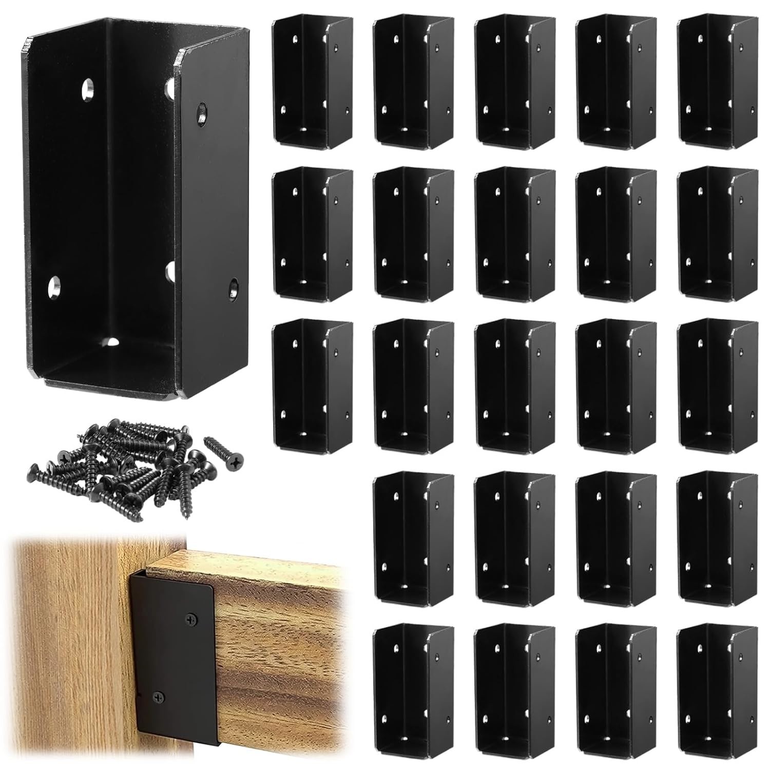 U Shaped Concealed Metal Joist Hangers For 1.6 X 3.5 Inches Wood Beams