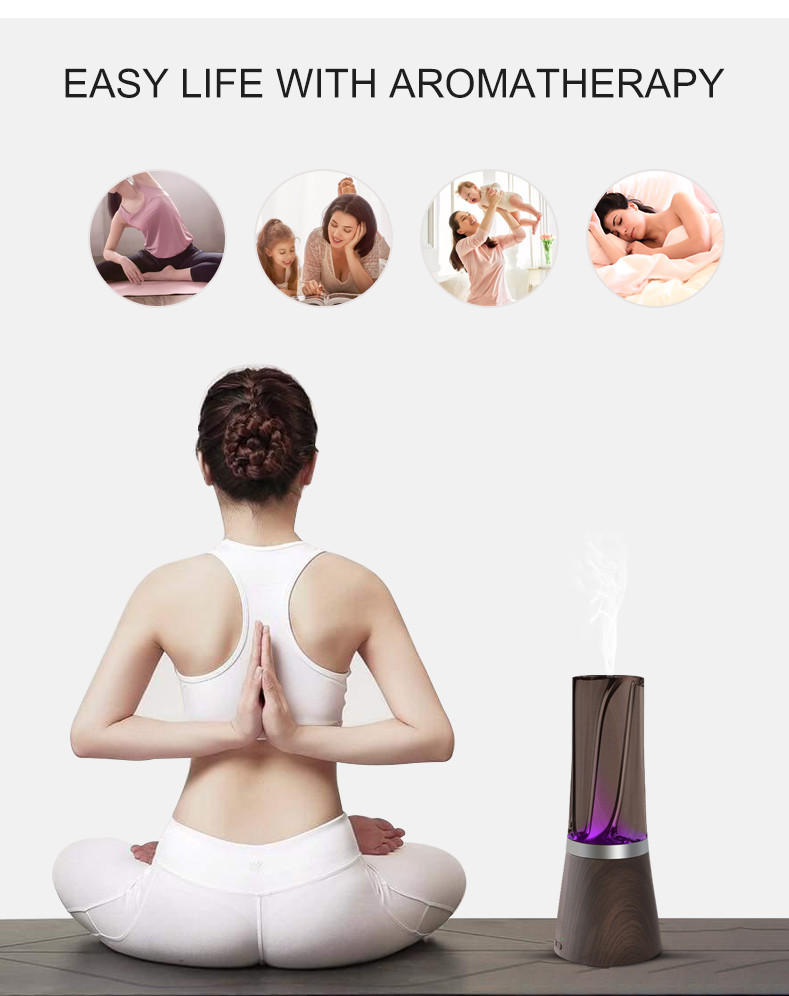 120ml Flower Vase Cool Mist Humidifier Diffuser With Night Light