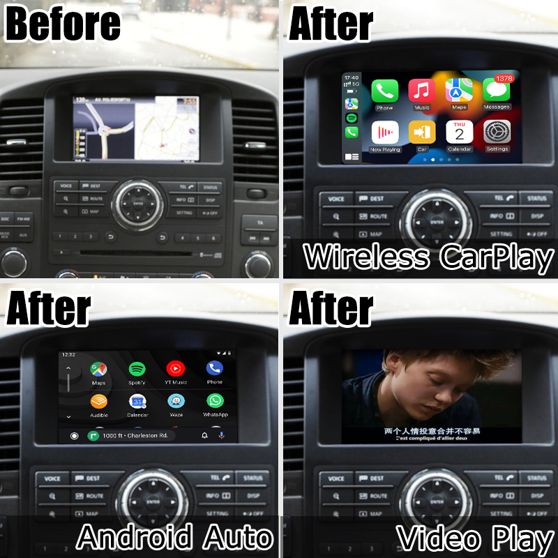 Wireless Carplay Android Auto Interface For Nissan Pathfinder R51 Navara D40 IT08 08IT By Lsailt