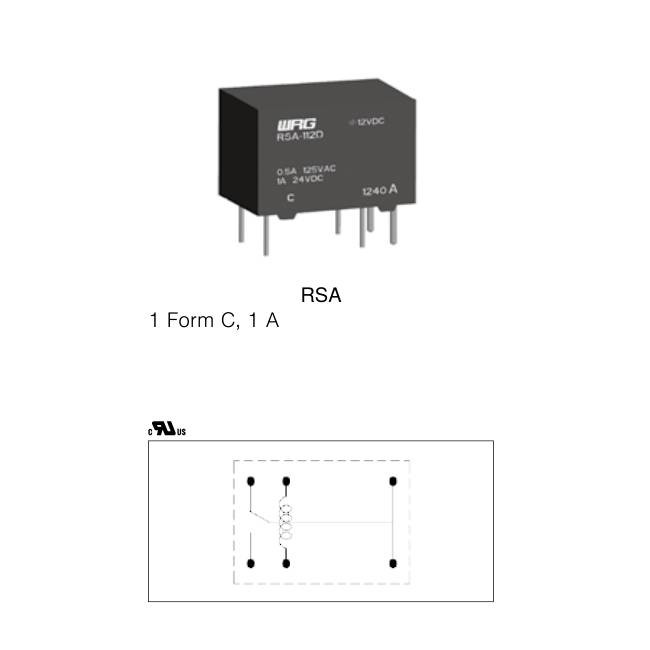 Mini DC12V 1A Signal Double Coil Relay 0.2W PCB For Traffic System