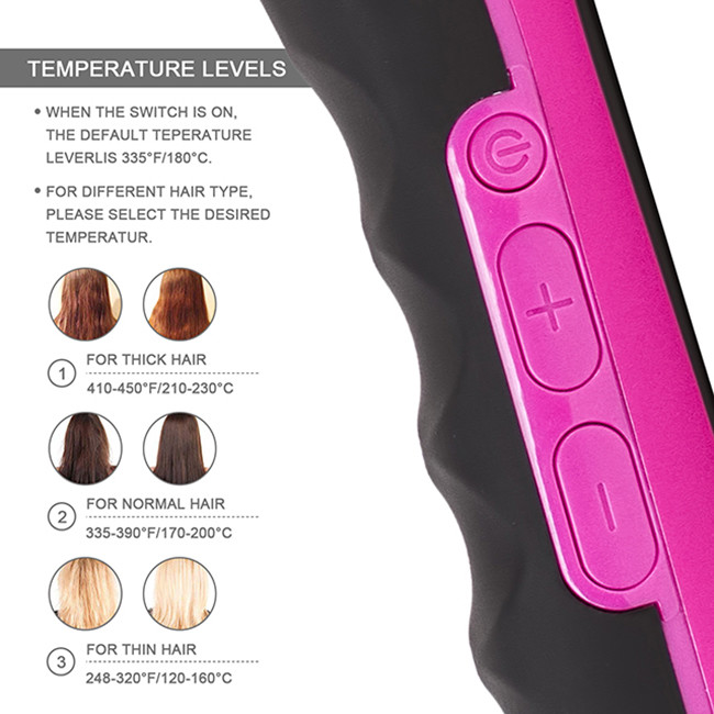 Magic Electric Hair Straightening Brush LCD Temperature Display 120C-230C