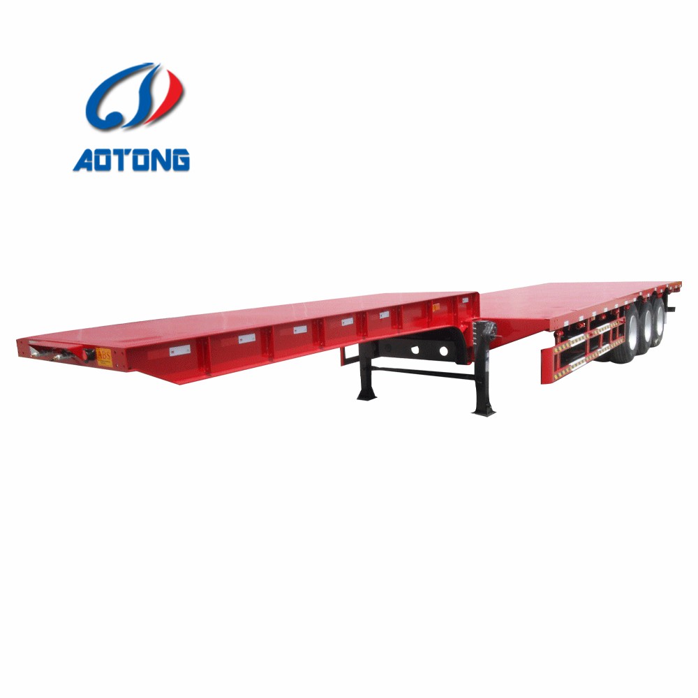 40ft Container Platform Flatbed Semi-Trailer with Front Wall in Heavy Duty Design