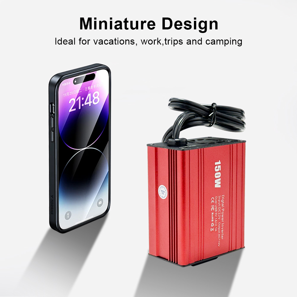 150W 12V 220V Car Inverter Peak Power 300W Modified Sine Wave Converter Customized Support Software Reengineering