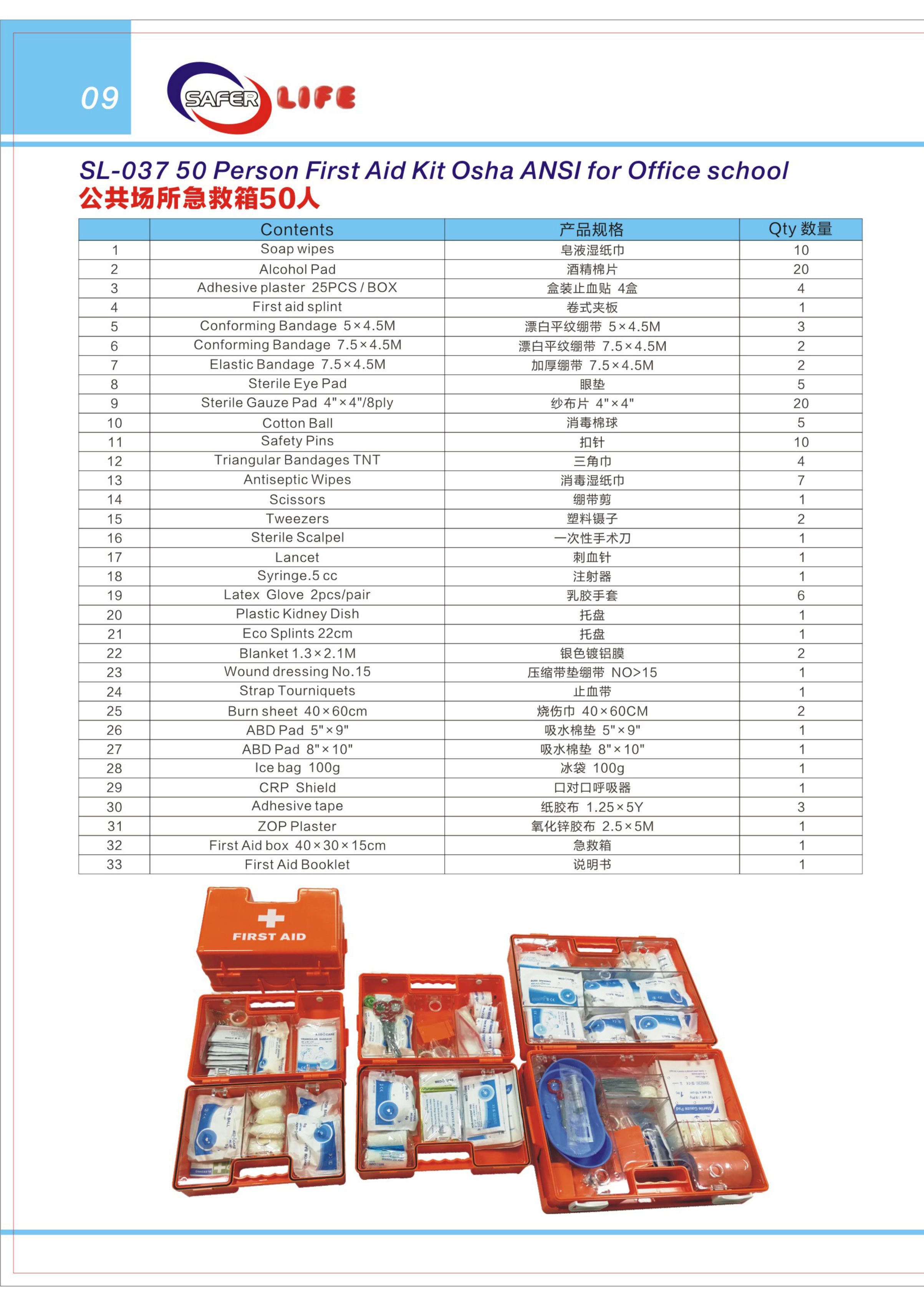 Wall-Mounted ABS First Aid Kit Portable Plastic First Aid Box Survival Kit With Medical Supplies For Workplace Office