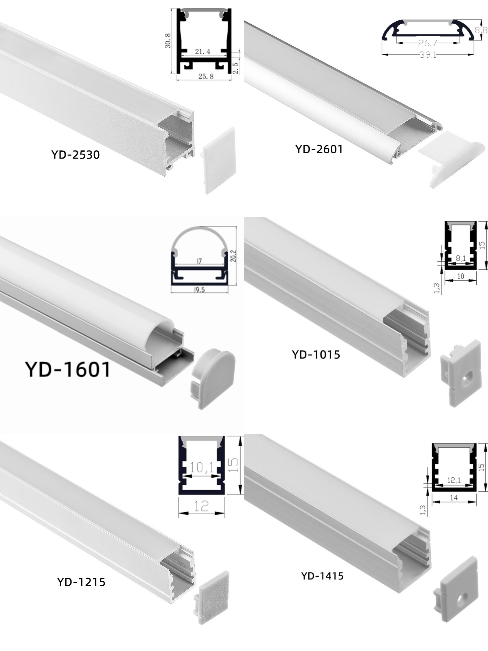 Wardrobe Linear Light Aluminium LED Profile Diffuser 29.5*15.2mm Anodized