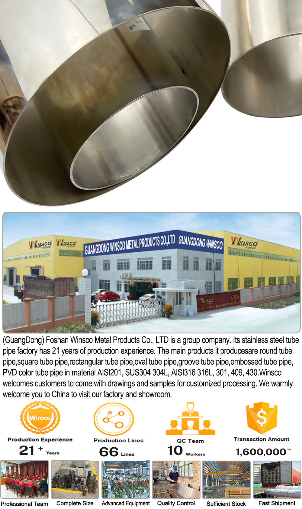 Superior Quality SUS 201 304 316 Thick Wall 127mm Large Diameter Stainless Steel Inox Round Tube