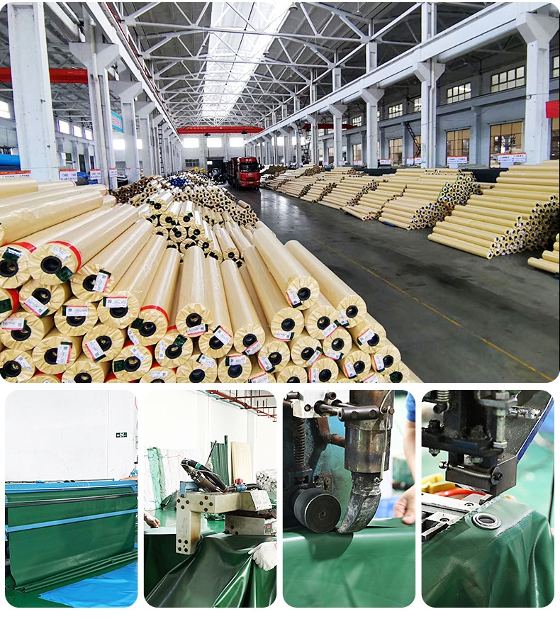 Outdoor Covering Heavy Duty 610gsm Green Waterproof PVC Tarpaulin for Protection