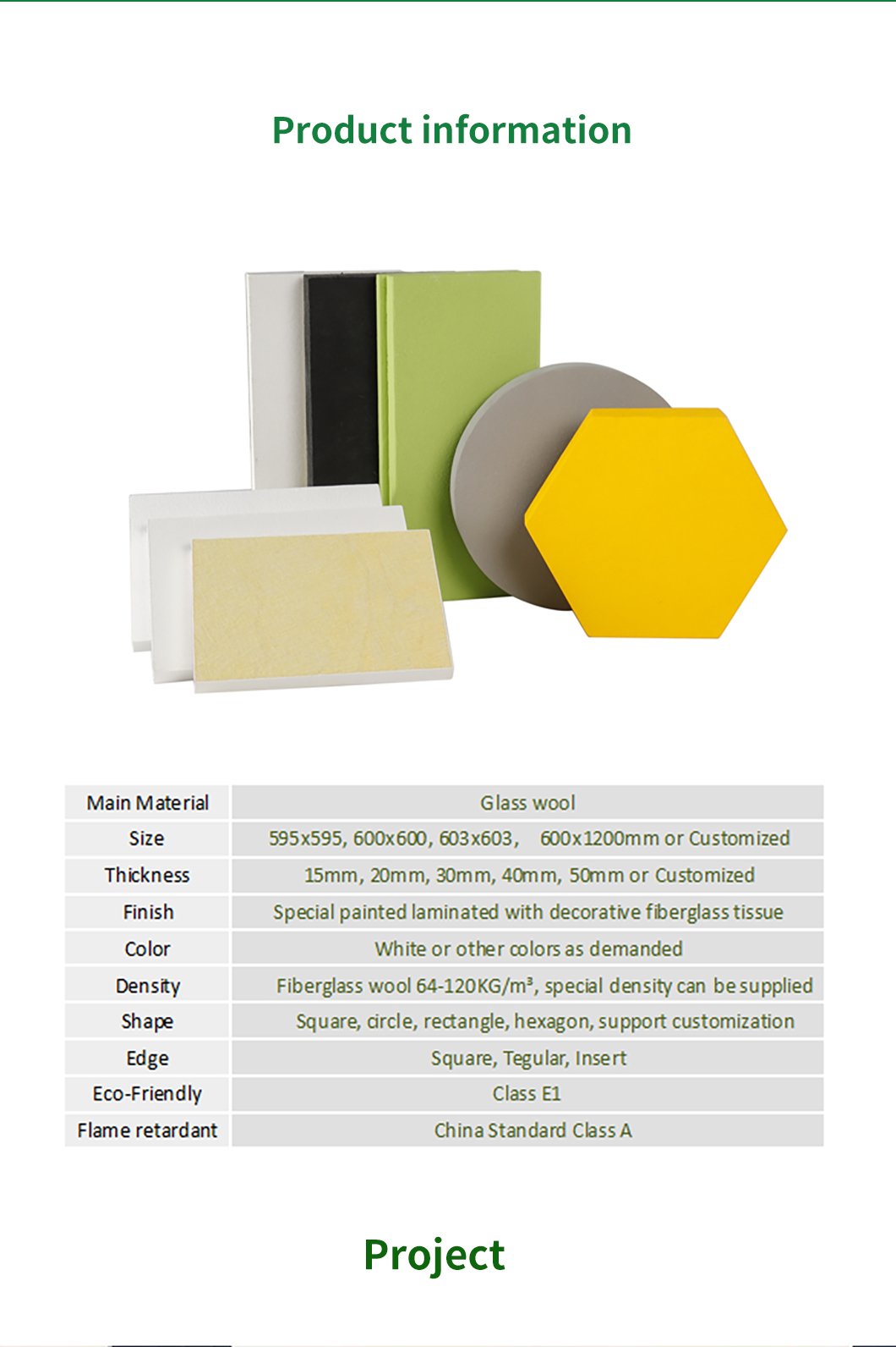 Modern Style Fiberglass Acoustic Ceiling Panels Flame Retardant With Padlock Hasp
