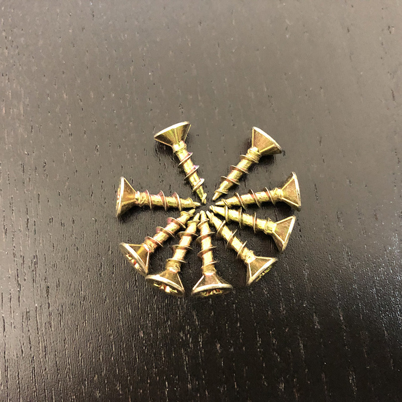 15MM Yellow Zinc Plated Steel Cross Recessed Countersunk Head Chipboard Screws For Timber