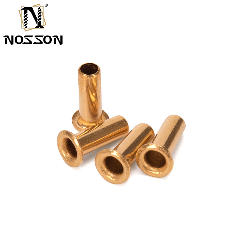 Brass Metal Eyelets Hollow Rivet Nut Copper Through Hole Rivet Grommets Gb876 M0.9 M1.3 1.5 2 2.3 2.5 3 3.5 4 5 6mm Bright Finish