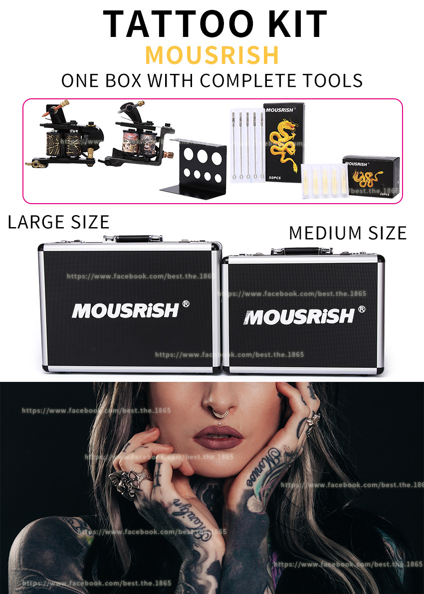 Tattoo Kit Mousrish One Box With Complete Tools Medium Size And Large Size Tattoo Box