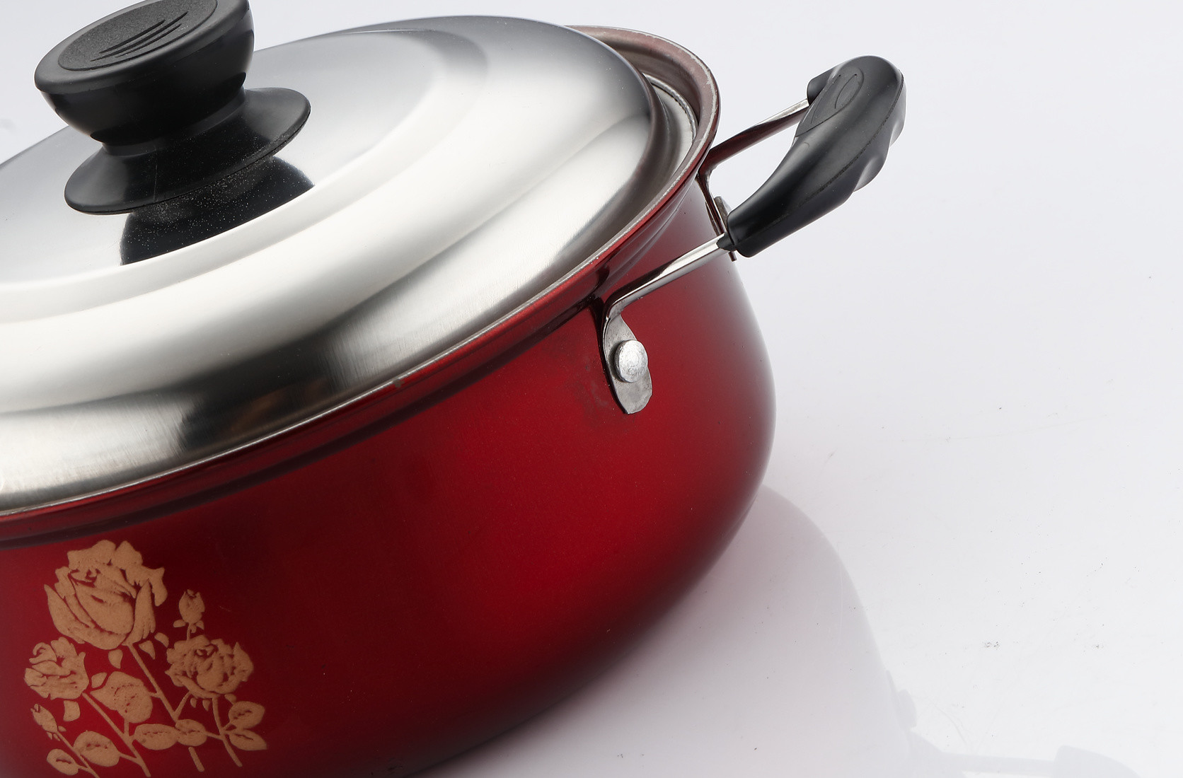 cookware set stainless steel & cooking pot & 16/18/20cm pot set &red /orange color cookware set