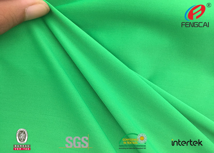 Green Jacquard Knitted Polyester Spandex Fabric Sportswear Material UV Resistant