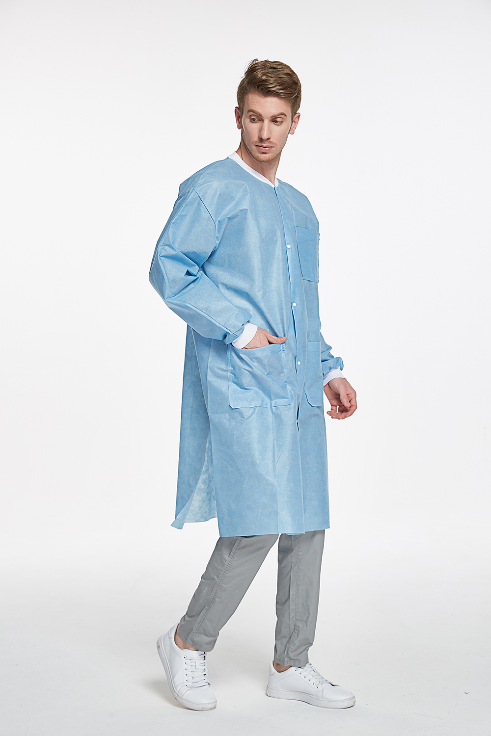 OEM wholesale laboratory doctor uniform lab coat non woven sms disposable lab coats medical