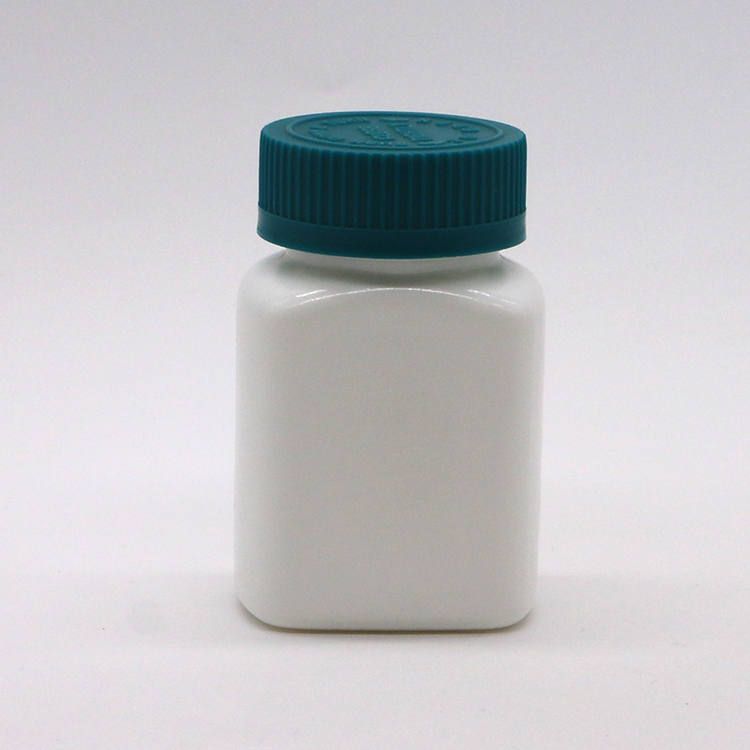 Medicine Storage Box 95mL Square HDPE Plastic Bottle Jar for Solid Tablet Capsule